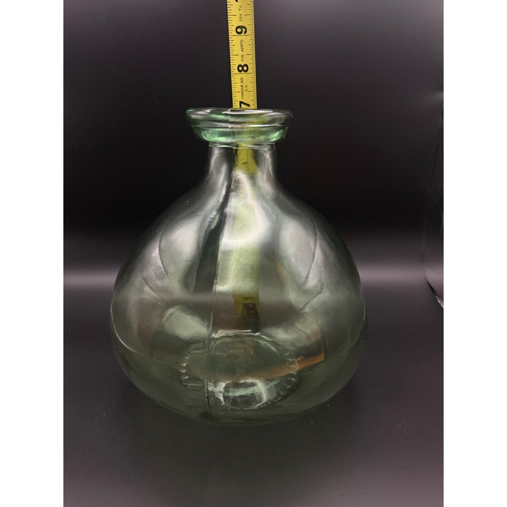 San Miguel Green Recycled Glass Round Bottle Vase, 7" - Picture 5 of 5